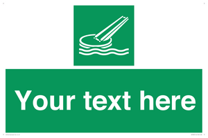 Custom sign safe condition Marine evacuation slide